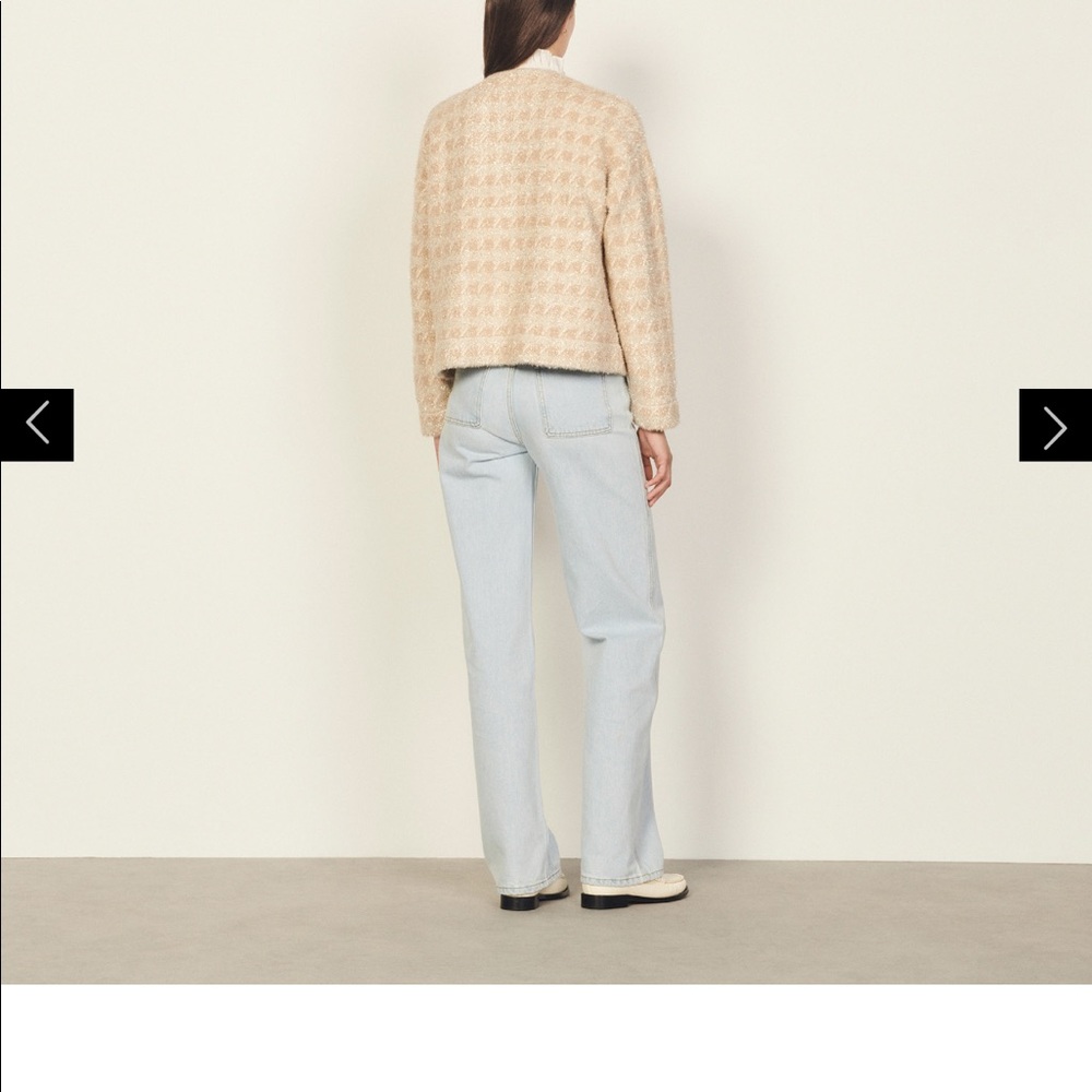 Sandro tweed and lurex coatigan